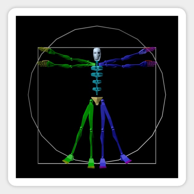 Vitruvian Biped - Shaded Magnet by CCDesign